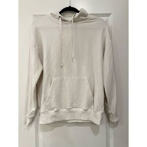 Buffalo David Bitton Unisex off white ivory Hooded Sweatshirt Size S Pullover